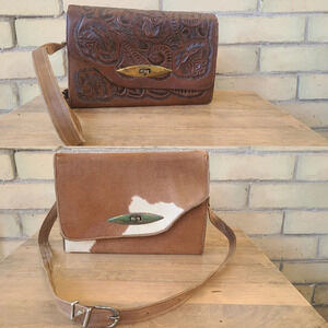 RARE Vintage Reversible Hand Tooled Bag
